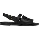 Czarne Sandały płaskie damskie eleganckie na lato marki Dolce & Gabbana w rozmiarze 40 