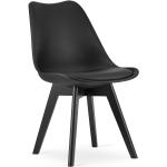 Czarne Krzesła do jadalni z motywem samolotów w stylu skandynawskim ze skóry syntetycznej marki ELIOR 