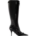 Czarne Botki skórzane marki Balenciaga w rozmiarze 39 - wysokość obcasa od 7cm do 9cm 