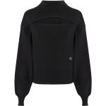 Czarne Swetry oversize damskie bawełniane na zimę marki Calvin Klein w rozmiarze L 