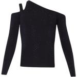 Czarne Swetry damskie z ozdobnym strasem z długimi rękawami marki Liu Jo w rozmiarze L 