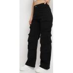 Przecenione Czarne Jeansy bojówki damskie w rozmiarze XL 