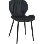 Czarne Krzesła do jadalni tapicerowane z połyskiem aksamitne marki ELIOR 