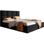 Czarne tapicerowane łóżko 140x200 - Nikos 2X