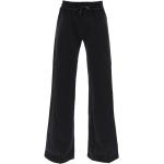 Czarne Spodnie dresowe bawełniane damskie z falbankami luźne marki Off-White w rozmiarze M 