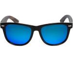 Czarno-niebieskie polaryzacyjne okulary przeciwsłoneczne z drewna hebanowego