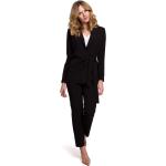 Czarne Żakiety eleganckie damskie eleganckie z elastanu marki MOE w rozmiarze XL 