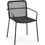 Przecenione Czarne Krzesła ogrodowe w nowoczesnym stylu marki Kave Home 