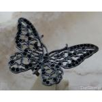 czarny motyl - srebrny pierścień z onyksami
