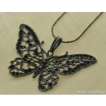 czarny motyl - srebrny wisior z onyksami