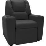 Czarne Fotele stylowe z regulowanym oparciem w nowoczesnym stylu ze skóry syntetycznej marki ELIOR 