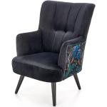 Czarne Fotele stylowe z podłokietnikami w nowoczesnym stylu marki ELIOR 