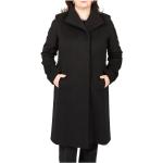 Czarne Płaszcze zimowe damskie w paski marki Cinzia Rocca w rozmiarze XL 