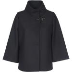 Czarne Płaszcze wełniane damskie eleganckie wełniane marki FAY w rozmiarze M 