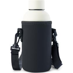 Czarny sportowy pokrowiec na butelkę z neoprenu | 350 ml