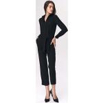 Czarne Kombinezony damskie eleganckie z wiskozy marki Nife w rozmiarze XL 