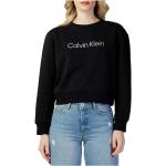 Czarne Bluzy z nadrukiem damskie do prania w pralce w stylu casual bawełniane z okrągłym dekoltem na wiosnę marki Calvin Klein w rozmiarze L 
