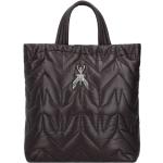 Czarne Shopper bags damskie eleganckie syntetyczne marki Patrizia Pepe 