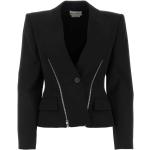 Czarne Żakiety wełniane damskie eleganckie marki Alexander McQueen w rozmiarze M 