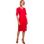 Czerwone Sukienki obcisłe damskie z wiskozy marki MOE w rozmiarze XL 