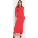 Przecenione Czerwone Sukienki z długim rękawem damskie z długimi rękawami maxi w rozmiarze L 