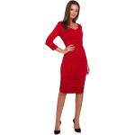 Czerwone Sukienki obcisłe damskie z elastanu w rozmiarze XL 