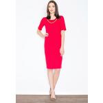 Czerwone Eleganckie sukienki damskie z wiskozy marki Figl w rozmiarze S 