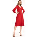 Czerwone Eleganckie sukienki damskie z elastanu marki Nife w rozmiarze XL 