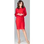 Czerwone Sukienki wizytowe damskie z wiskozy marki Katrus w rozmiarze XL 