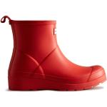 Czerwone Botki skórzane damskie wodoodporne eleganckie marki Hunter w rozmiarze 38 