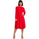 Czerwone Zwiewne sukienki damskie z elastanu marki MOE w rozmiarze XL 