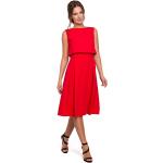 Czerwone Sukienki rozkloszowane damskie z wiskozy w rozmiarze XL 
