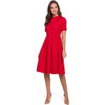 Czerwone Sukienki rozkloszowane damskie z elastanu w rozmiarze XL 