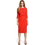 Czerwone Sukienki wizytowe damskie z elastanu marki MOE w rozmiarze XL 