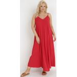 Przecenione Czerwone Sukienki damskie z wiskozy w rozmiarze XL 
