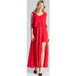 Czerwone Długie sukienki damskie z elastanu maxi marki Figl w rozmiarze XL 
