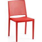 Czerwone Krzesła ogrodowe sztaplowane z włókna szklanego marki Rojaplast 