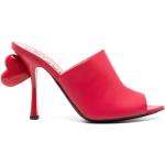 Czerwone Sandały skórzane damskie z nappy na lato marki MOSCHINO w rozmiarze 40 