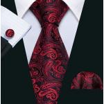 Czarne Krawaty męskie Paisley eleganckie na wesele 