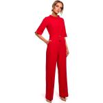 Czerwone Kombinezony damskie eleganckie z elastanu marki MOE w rozmiarze XL 