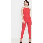 Czerwone Kombinezony damskie eleganckie z wiskozy marki Katrus w rozmiarze XL 