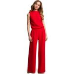Czerwone Kombinezony damskie eleganckie z elastanu marki MOE w rozmiarze XL 