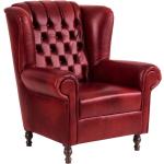Czerwone Fotele skórzane w stylu retro marki Max Winzer 