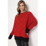 Przecenione Czerwone Swetry oversize damskie w rozmiarze XL 