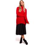 Czerwone Swetry oversize damskie marki MOE 
