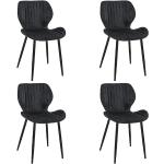 Przecenione Czarne Krzesła do jadalni z połyskiem aksamitne marki ELIOR 