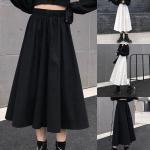 Czarne Spódnice plisowane damskie do prania ręcznego eleganckie na wiosnę na imprezę w rozmiarze XL 