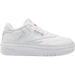 Białe Sneakersy na koturnie damskie syntetyczne na wiosnę marki Reebok Club C w rozmiarze 40 