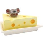 Żółte Pojemniki na ser z motywem myszy ceramiczne marki dekohelden24 