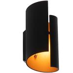 Designerska lampa ścienna czarna ze złotem - Faldo